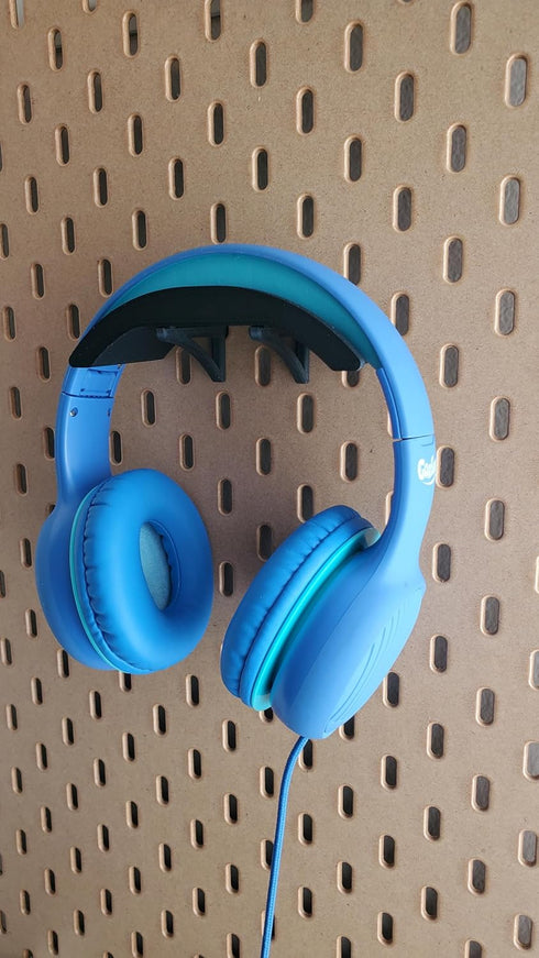 'Just Hanging' Headphone Hanger Holder, Matte Black, Compatible with IKEA SKADIS Pegboard