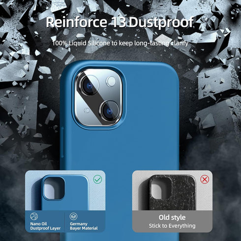 Dssairo iPhone 13 Case, with 2 Pack Screen Protector + 2 Pack Camera Lens Protector, Blue