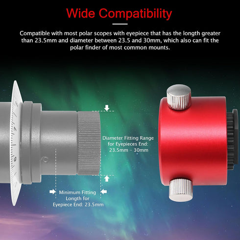 Astromania Common Polar Scope Metal Adapter for Right Angle Viewfinder - Mount Angled Finder on Polar Finder of Most
