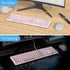 iRoboosta 104 Quiet Keyboard Wired Membrane Keyboard Pink, Full Size Keys Typewriter Key Board with Number Pad, White