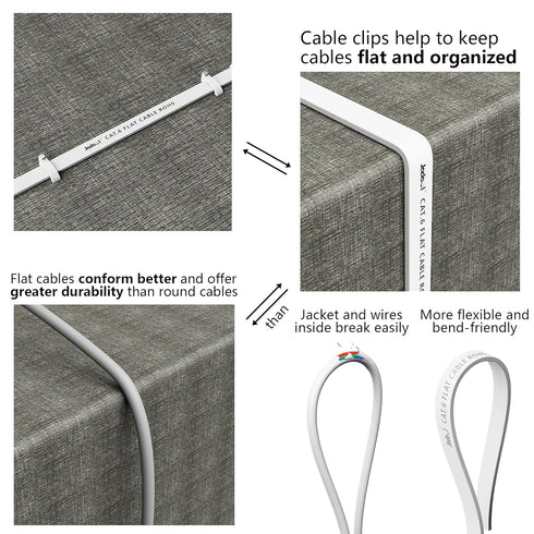 6 75 10Gbps Cat8 Cat7 RJ45 Jadaol Cat Ethernet Cable ft, Support Network, Flat LAN Patch Cable, High-Speed Wired