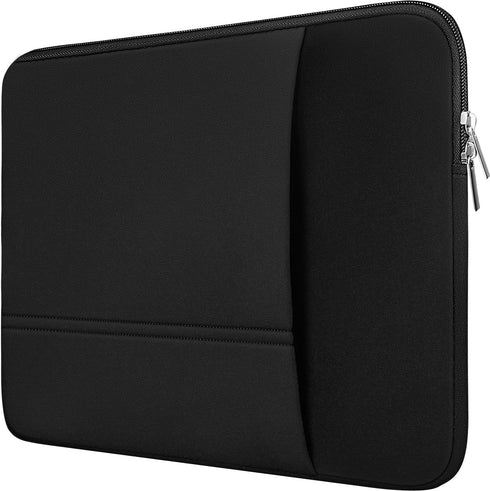 TEDNETGO 15.6 inch Laptop Sleeve, Portable Computer Case with Pockets for MacBook, HP, Dell, Asus (Black)