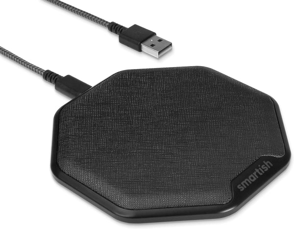 Smartish Fast Wireless Charger - Charge Island - Qi-Certified 15W Universal Charging Pad for iPhone, Samsung, AirPods
