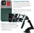 Dockem Wallet Case for iPhone 11 - Built-in Metal Plate for Magnetic Mounting & 2 Card Holders, Green & Grey