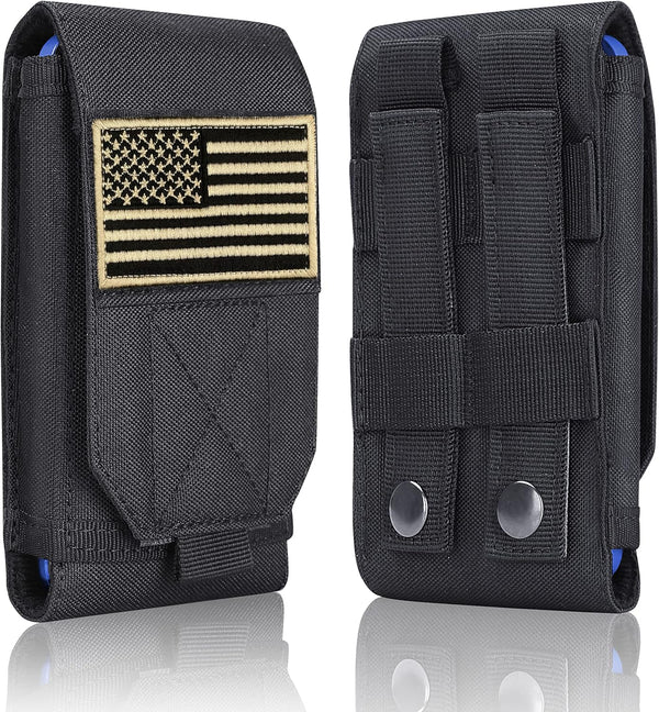 Black Tactical Molle CellPhone Pouch Case, Heavy Duty Waterproof Holster Bag for iPhone 11 12 13 Pro Max Samsung S22
