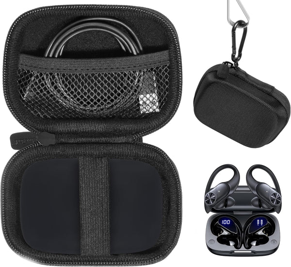 CaseSack Case for PocBuds Bluetooth Headphones, Wireless Earbuds, 80hrs Playtime, Wireless Charging Case (Black)