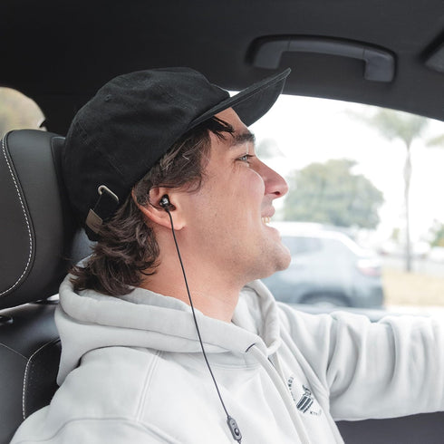 JLab J6MS Black Stereo to Mono In-Ear Single Earbud, Style Headset, 3.5mm Jack, Enterprise Class Microphone.