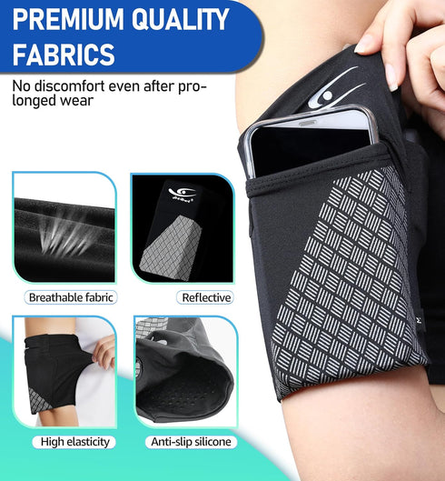 HiRui Universal Sports Armband - Cell Phone Armband Sleeves for Exercise Workout, Compatible with iPhone and Samsung