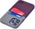 Dockem Wallet Case for iPhone 12 & 12 Pro, Built-in Metal Plate for Magnetic Mounting, Maroon and Grey
