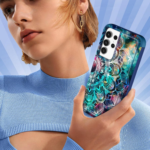 Samsung Galaxy S21 Ultra Phone Case - Heavy Duty Protective Cover for Women Men Girls Boys - Mandala