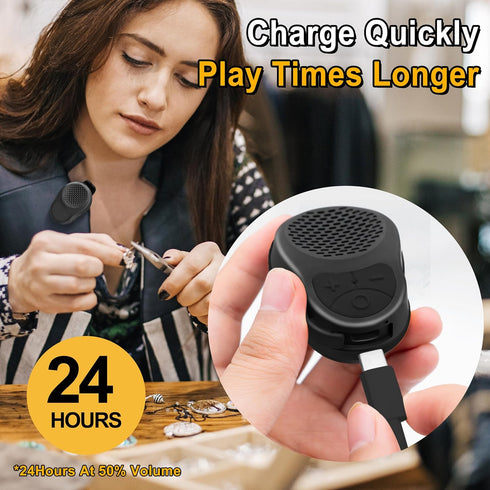 SOFAMIRI IPX5 Wearable Bluetooth Speaker Clip On, Mini Portable Wireless Speaker with Mic, Waterproof, All Day