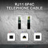 Conext Link RJ11 6P4C Modular Telephone Extension Cable Phone Cord Line Wire, 25 Feet, White