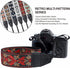 Padwa Lifestyle Camera Strap - 2" Wide Red Vintage Jacquard Embroidery Flower Strap with Genuine Leather Head,