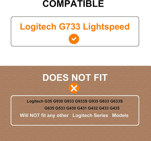 G733 Earpads - defean Replacement Ear Cushion Cover Compatible with Logitech G733 G 733 Lightspeed Wireless Gaming Headset,Ear Pads with Durable Mesh Fabric, Comfort Noise Isolation Foam (Gray)