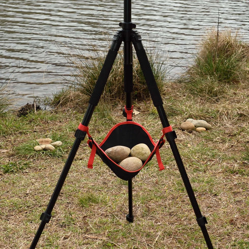 Soho Urban Artist Stone Bag for Tripod or Easel - Black with Red Trim, Weight Bag, Hammock Boom Anchor