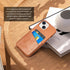 Compatible with iPhone 13, Premium Retro Leather Wallet Phone Case, Brown, with Credit Card Holder