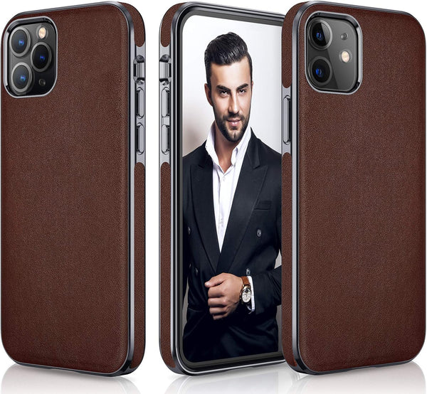 LOHASIC iPhone 12 / iPhone 12 Pro Case, Maroon Thin Slim Leather Luxury PU Soft Flexible Shockproof Protective Cover
