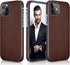 LOHASIC iPhone 12 / iPhone 12 Pro Case, Maroon Thin Slim Leather Luxury PU Soft Flexible Shockproof Protective Cover