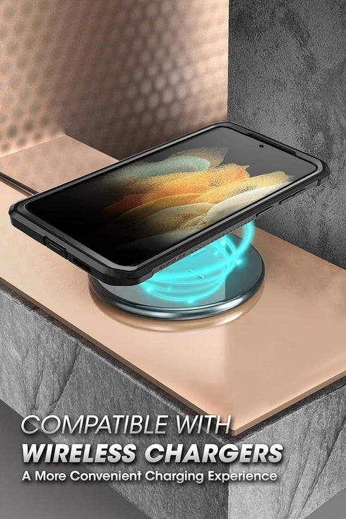 SUPCASE Galaxy S21+ Plus Case with Stand, Black Unicorn Beetle Pro, Military-Grade Full-Body Rugged Protection
