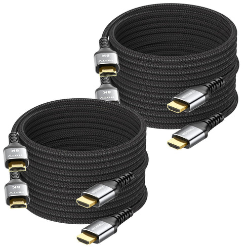 8K HDMI Cable 10 FT 4-Pack, HDMI 2.1 Gaming Cord, Support 8K@60Hz,