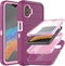Galaxy Xcover 6 Pro Case with Built-in Screen Protector, 3-Layer Durable Shockproof Armor Drop Protection, Wine Red/Pink