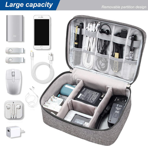 Electronics Organizer Travel Universal Cable Organizer Bag - Waterproof Storage Cases for Cable, Charger, Phone, USB,