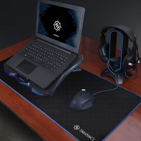 ENHANCE Cryogen 5 Gaming Laptop Cooling Pad Stand, Ultra Quiet with 7 Adjustable Height Settings
