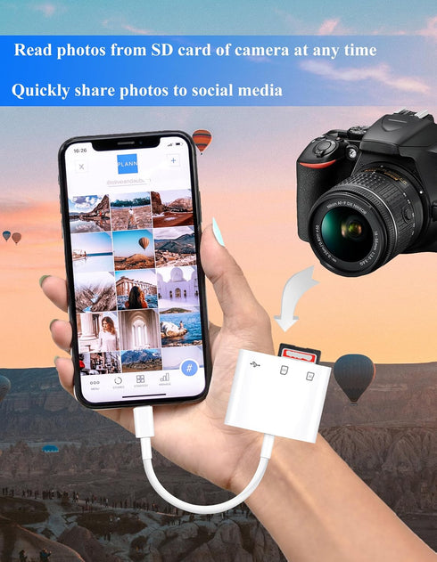 SD Card Reader USB C, SD Card Reader for Android, Memory Card Reader for iPhone 15/Laptop