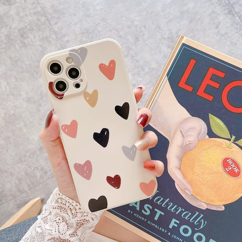 Jmltech Compatible with iPhone 12 Pro Max, Cute Design Soft Silicone Camera Protection Heart Phone Case for Women