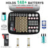 ENSOBO Battery Storage Organizer, Hard Case Holds 148 Types of Batteries (AA AAA C D 9V), Waterproof Fireproof