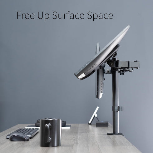VIVO Heavy Duty Dual Monitor Desk Mount, Fully Adjustable Steel Stand, Holds 2 Screens Up to 30 Inches, Black