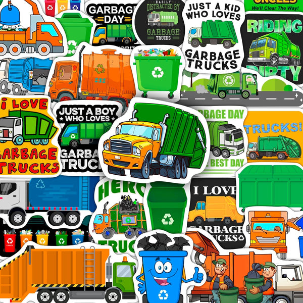 BulbaCraft Garbage Truck Stickers, Trash Truck Stickers, Garbage Party suppliess, Gifts for
