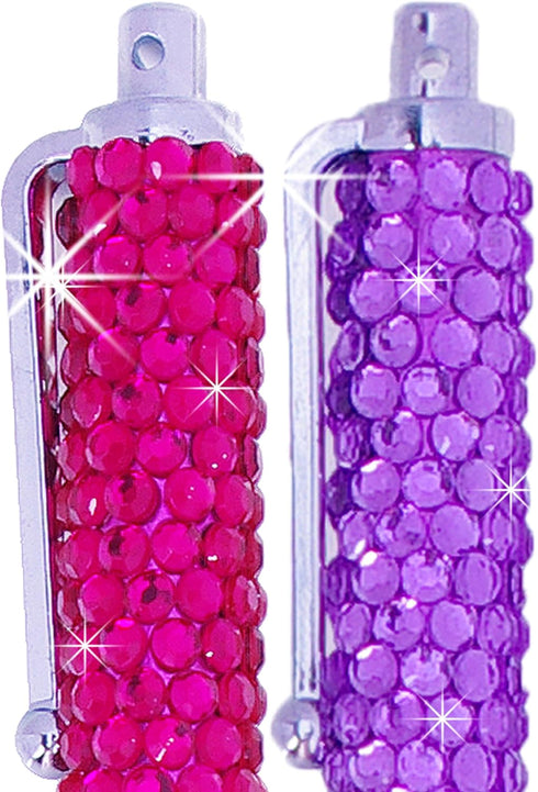 Eco-Fused Universal Bling Stylus Pens, 2 Long Gem Covered Stylus Pens with Microfiber Cleaning Cloth for All Devices