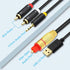 3.5mm 2 PS4, GINTOOYUN USB Fiber Optic Digital Analog Audio Cable, AUX SPDIF Digital Fiber Optic to + RCA Jack