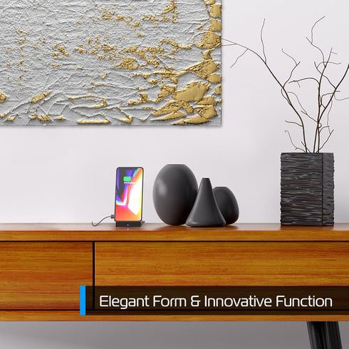 tzumi Multi-Angle Folding Desktop Wireless Charging Pad - Qi Fast Wireless Charger for iPhone X, 8, and Android Devices