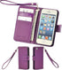 Wisdompro Wallet Case for iPhone 5, 5s, SE 2016, PU Leather Protective Cover with Credit Card Slots, Purple