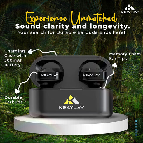 Wireless Earbuds, Bluetooth 5.3 with 40H Playtime, IPX7 Waterproof, Memory Foam Tips - Black