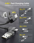 HUNDA 4 in 1 USB C to USB C Fast Charging Cable, iPhone Cords Fast Charging 100W Anti-Tangle Dual USB C Cable Combo Lightning/Type C/USB A Ports for iPhone 15/15 Pro/15 Pro Max(Dark Black)