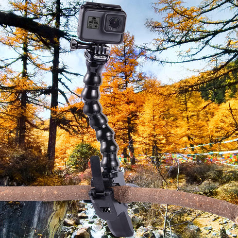 Suptig Jaws Flex Clamp Mount Gooseneck for GoPro Hero 12, 11, 10, 9, 8, 7, 6, 5, 4, Session, Akaso EK7000, Arlo Action