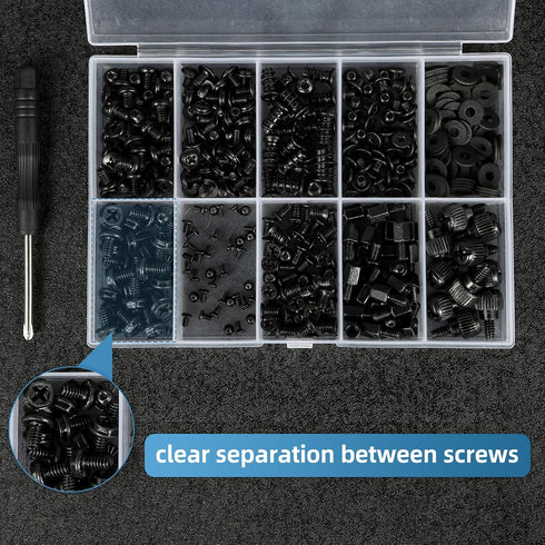400PCS Computer Screws Assortment Kit with Screwdriver for Universal Motherboard, HDD, SSD, DIY Installation and Repair