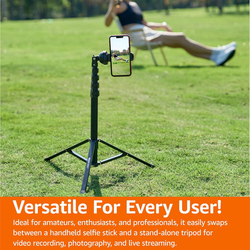 Amazon Basics 64-inch Extendable Tripod for Smartphones - Selfie Stick & Tripod Combo