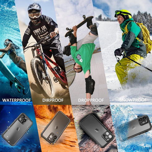 inkolelo iPhone 15 Pro Waterproof Case, Built-in Screen Full-Body Protector with Floating Strap, IP68 Waterproof Case -