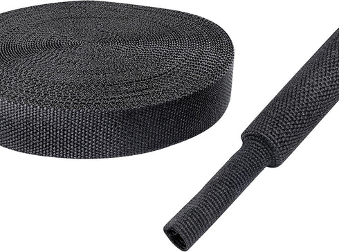 BuyUneed Heat Shrink Fabric Tubing Braided Sleeving 2:1 - Abrasion Protection Flexibility Wiring