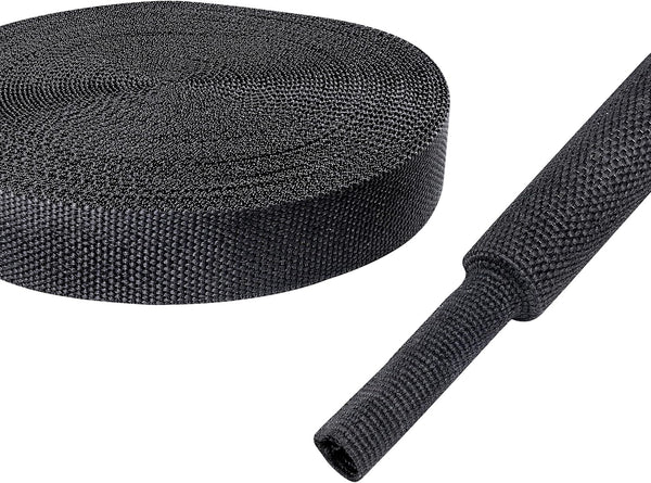 BuyUneed Heat Shrink Fabric Tubing Braided Sleeving 2:1 - Abrasion Protection Flexibility Wiring