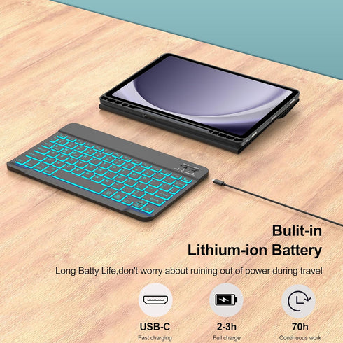 Galaxy Tab A9 Plus Case with Keyboard 11 inch, Magnetic Detachable Wireless Bluetooth Keyboard, Smart Cover with S Pen