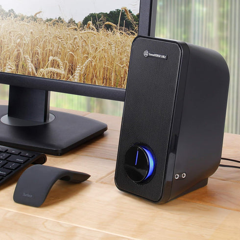GOgroove Computer Speakers for Desktop and Laptop - USB Speakers with Loud 2-Way Drivers, Built-in Headphone & AUX