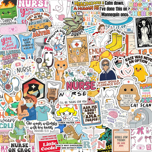120Pcs Funny Nurse Stickers, Nursing Gift by Puraesla, Hilarious Sticker Pack, Medical