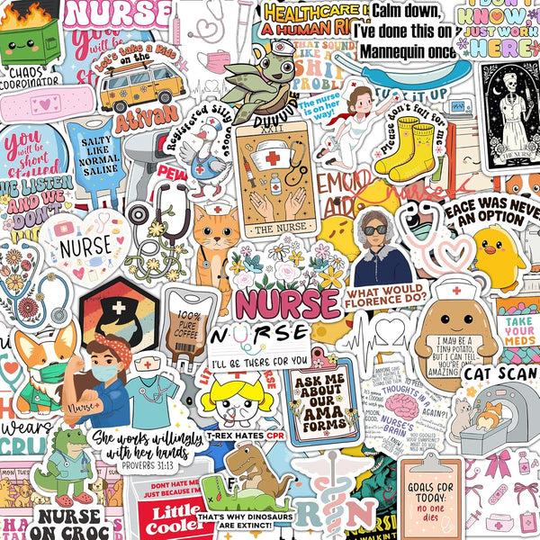 120Pcs Funny Nurse Stickers, Nursing Gift by Puraesla, Hilarious Sticker Pack, Medical