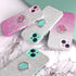Slim Glitter Case for iPhone 13 with 360° Ring Holder Kickstand, Shock-Absorbent Protective Cover (Pink)