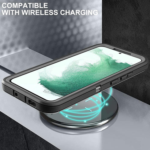 for S22 Plus Case, Samsung Galaxy S22 Plus Heavy Duty Shockproof Case with Self Healing Flexible TPU Screen Protector